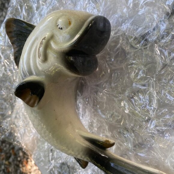 Vintage 60's Ceramic Koi Fish Plant Container Wall Mount - Picture 4 of 4